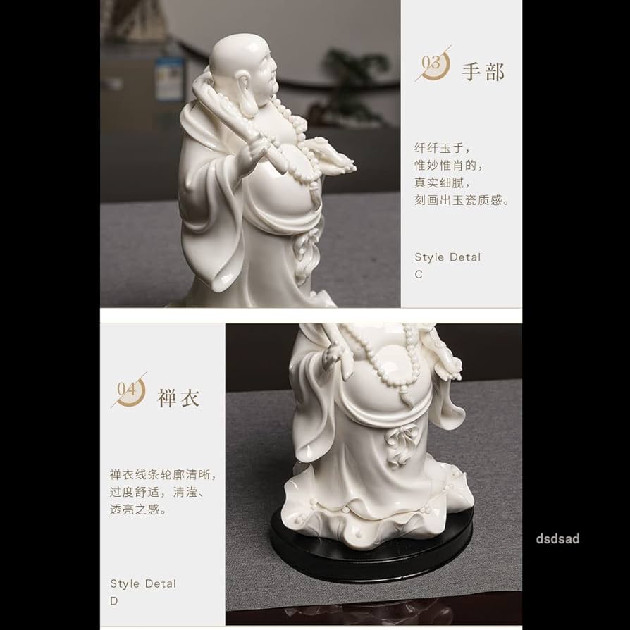 Amazon.co.jp: 七福神 布袋様 布袋さんの置物 陶磁器製 総高さ